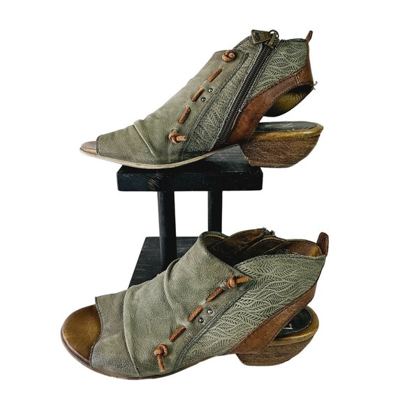 Miz Mooz New York City Celia Leather Heeled Sandals Sz 5.5 / 6 - Picture 3 of 10